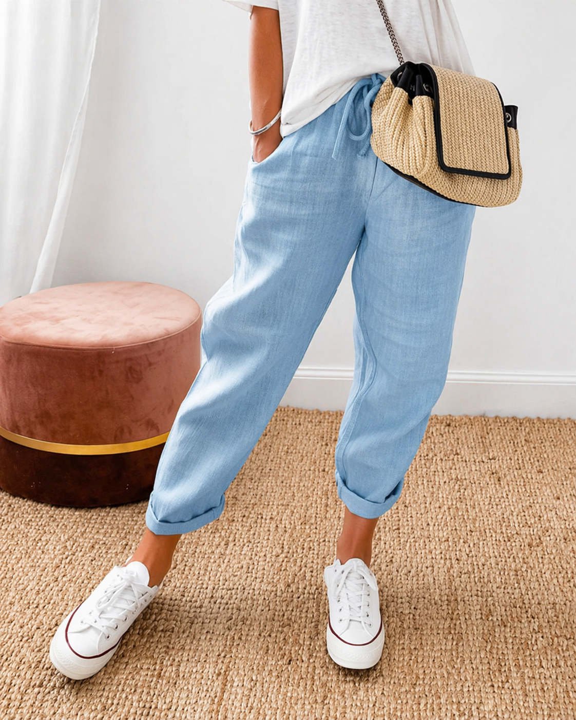 Wren | Women's Wide-Leg Relaxed Fit Pants with Elastic Waist