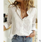 Bernadette | Women's Button-Front Collared Long Sleeve Blouse
