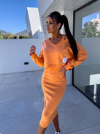 Annelies | Women's Round Neck Sweatshirt and Sleeveless Dress Set