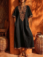 Ariana | Embroidered V-Neck Maxi Dress for Women