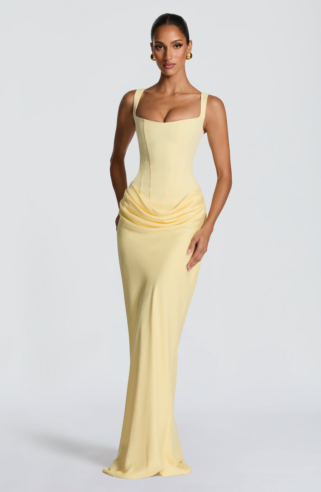 Annelore | Women's Square-Neck Draped Mini Dress