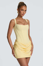 Yolette | Women's Square-Neck Draped Mini Dress