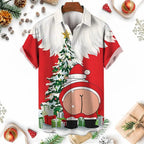 Raymond | Men's Snowman Print Short Sleeve Christmas Blouse