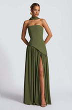 Marguerite | Women's Strapless High-Slit Cocktail Dress