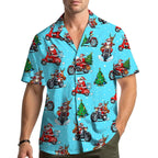 Corentin | Men's Gingerbread Print Short Sleeve Christmas Blouse
