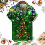 Raymond | Men's Snowman Print Short Sleeve Christmas Blouse