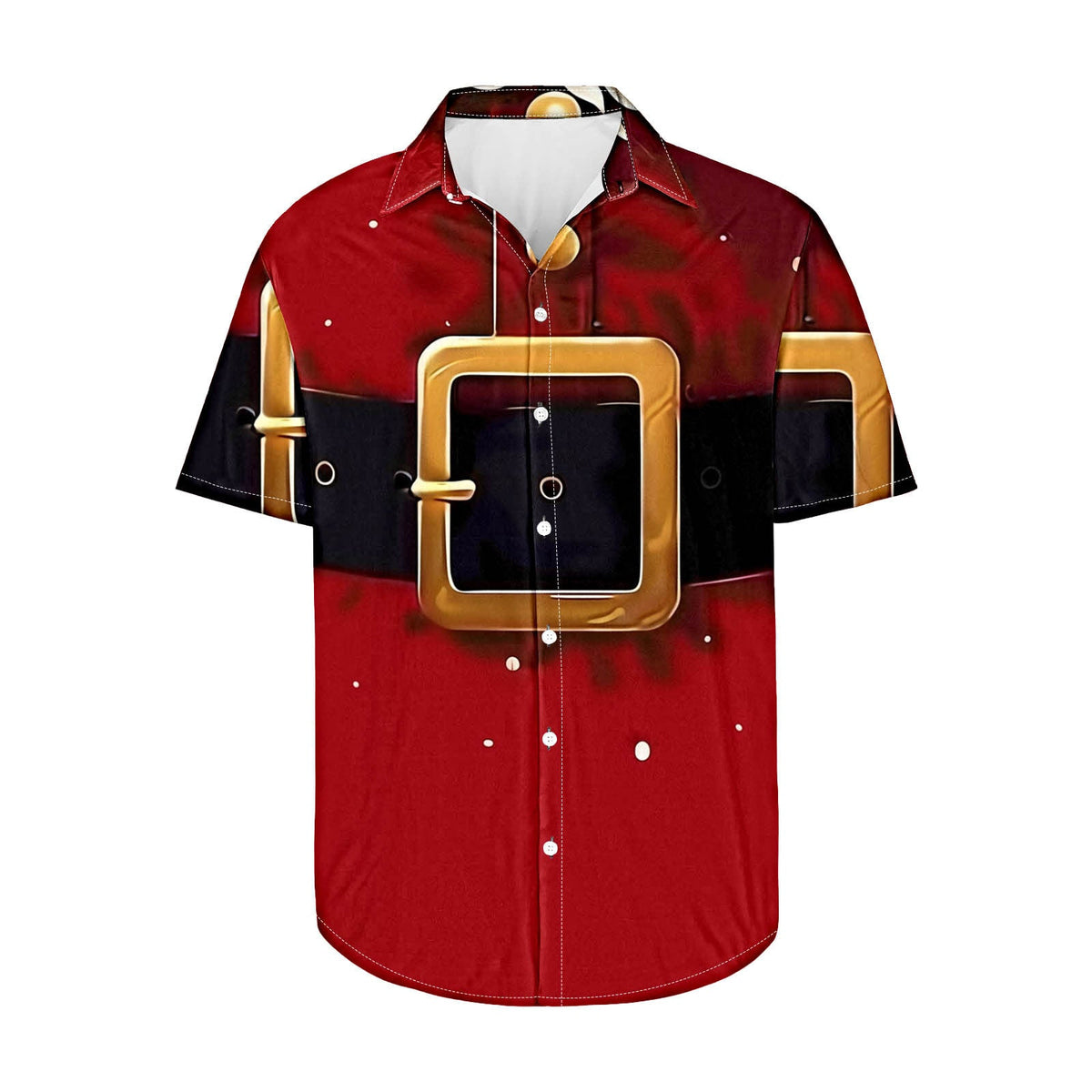 Frits | Men's Short Sleeve Christmas Blouse with Tree Print