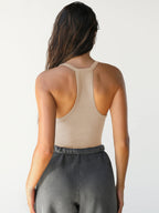 Gro | Women's Ribbed V-Neck Racerback Tank Top