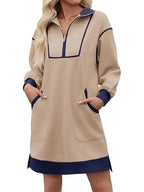 Berglind | Women's Colour-Block Half-Zip Mini Dress