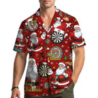Corentin | Men's Gingerbread Print Short Sleeve Christmas Blouse