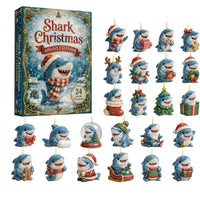 Shark Advent Calendar Christmas Gift Ornament Set
