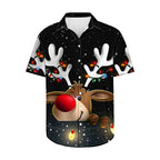 Frits | Men's Short Sleeve Christmas Blouse with Tree Print
