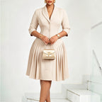 Tatum | Women's Tailored Pleated Shawl-Collar Mini Dress