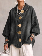 Morgan | Women's Oversized Denim Button-Front Jacket