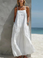Claudine | Women's Striped Square-Neck Maxi Dress