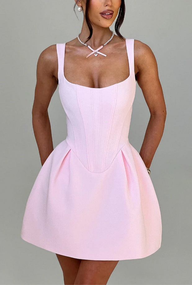 Riemke | Women's Square-Neck Fit-and-Flare Mini Dress