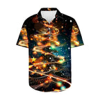 Frits | Men's Short Sleeve Christmas Blouse with Tree Print