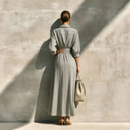 Idun | Striped Wrap Maxi Dress with Tie Waist for Women