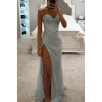Zelie | Women's Sparkle Cowl Neck Cocktail Dress Maxi