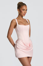 Annelore | Women's Square-Neck Draped Mini Dress