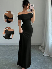 Neve | Women's Ruched Off-Shoulder Bodycon Maxi Dress