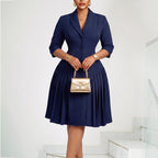 Tatum | Women's Tailored Pleated Shawl-Collar Mini Dress