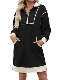 Berglind | Women's Colour-Block Half-Zip Mini Dress