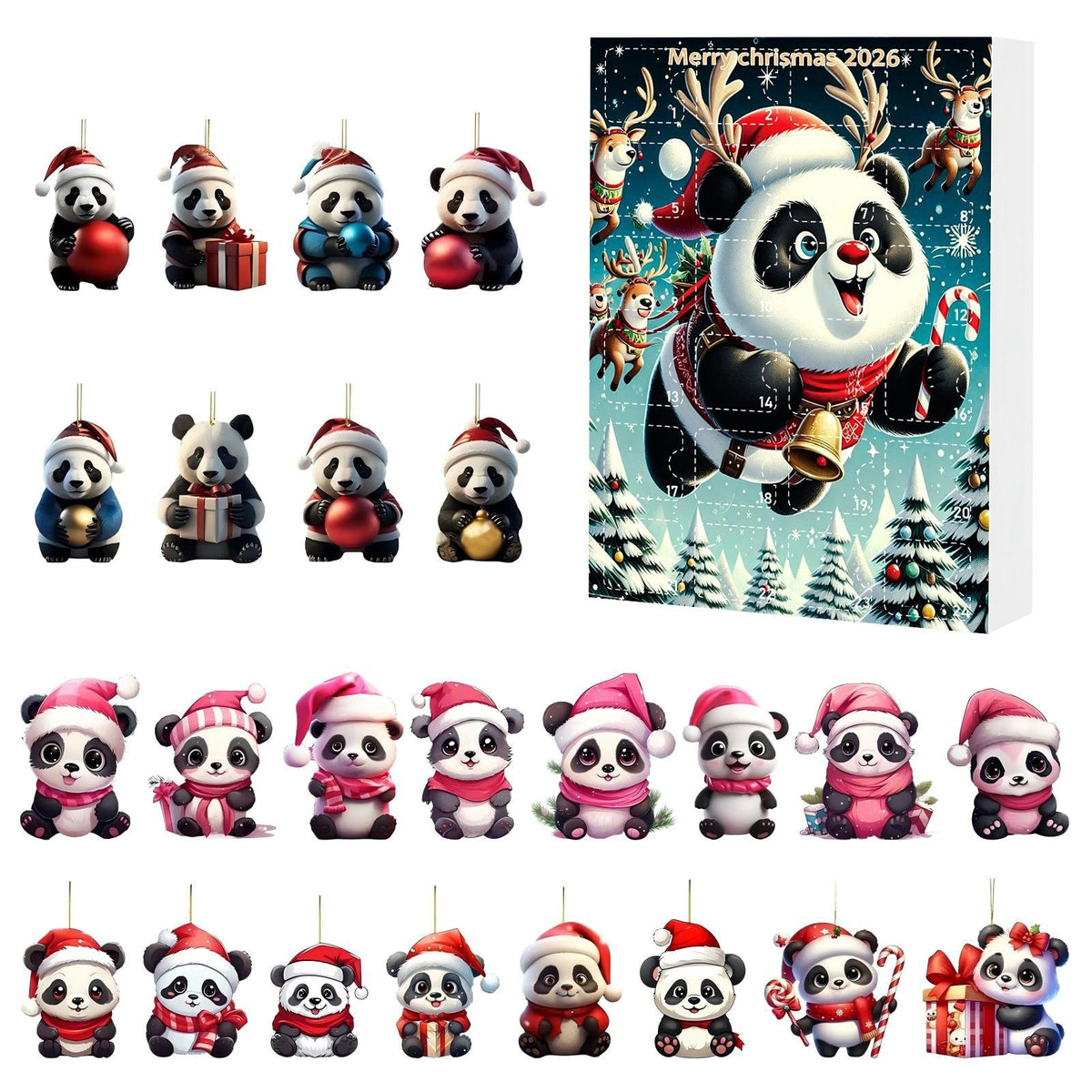 Trijntje | Advent Calendar Christmas Gift Panda Ornament Set