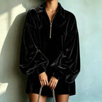 Marcelle | Women's Collared Velvet-Look Mini Dress