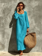 Ninon | Women's Square-Neck Puff Sleeve Maxi Dress