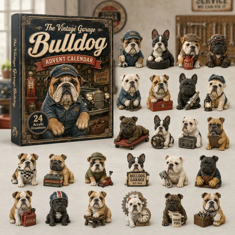 Benedicte | Vintage Garage Bulldog Advent Calendar Christmas Gift