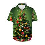 Frits | Men's Short Sleeve Christmas Blouse with Tree Print