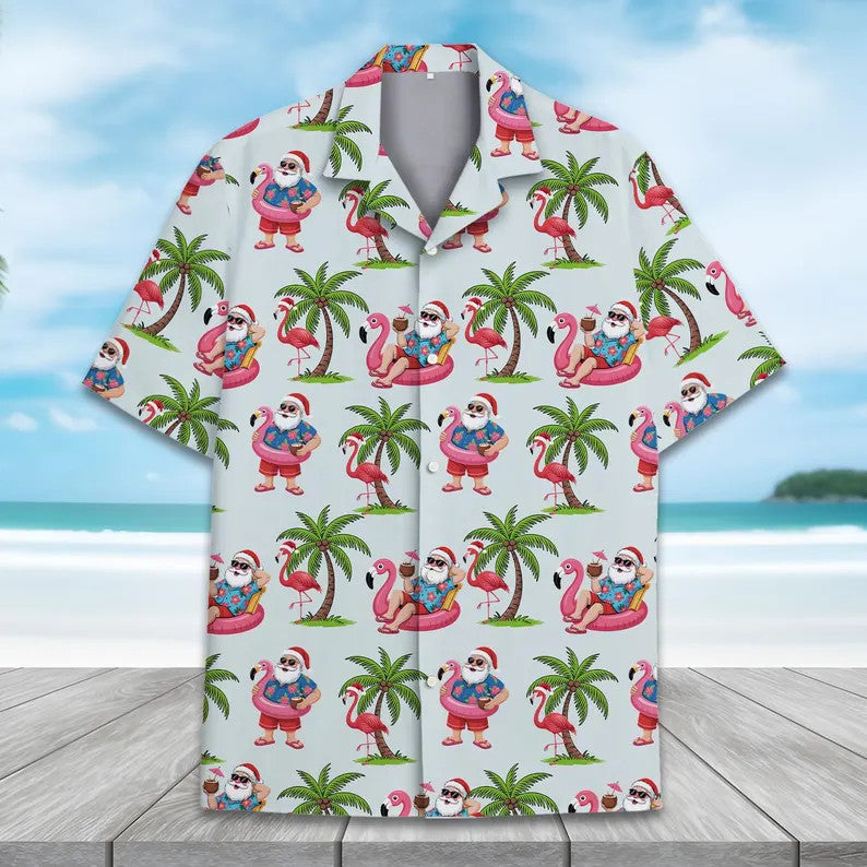 Corentin | Men's Gingerbread Print Short Sleeve Christmas Blouse