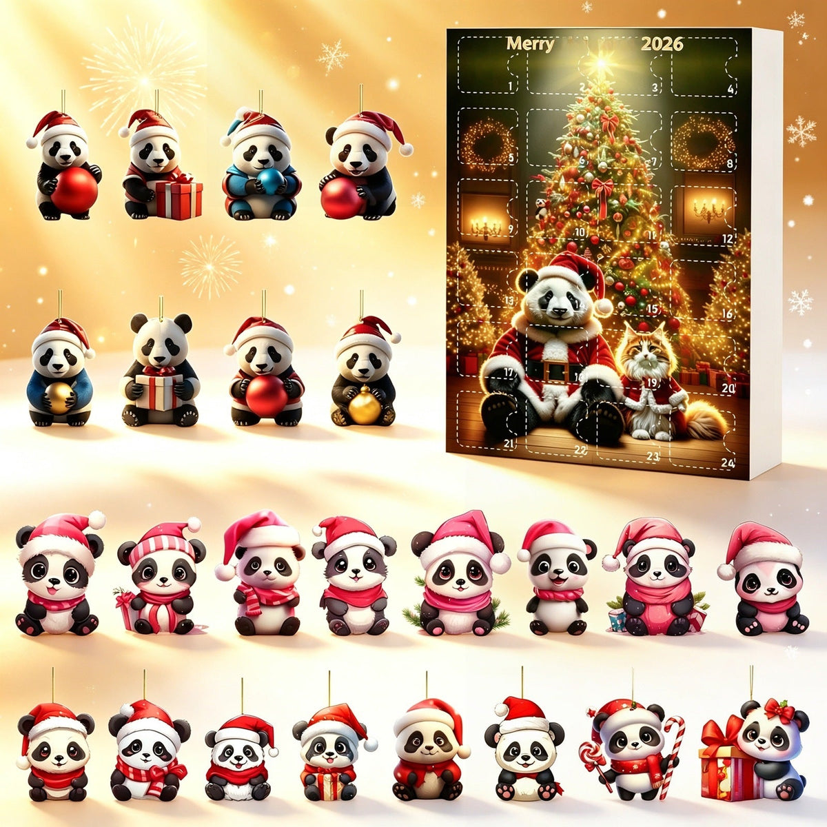 Trijntje | Advent Calendar Christmas Gift Panda Ornament Set
