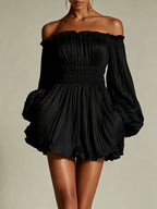 Matilde | Women's Off-Shoulder Ruched Puff Sleeve Mini Dress