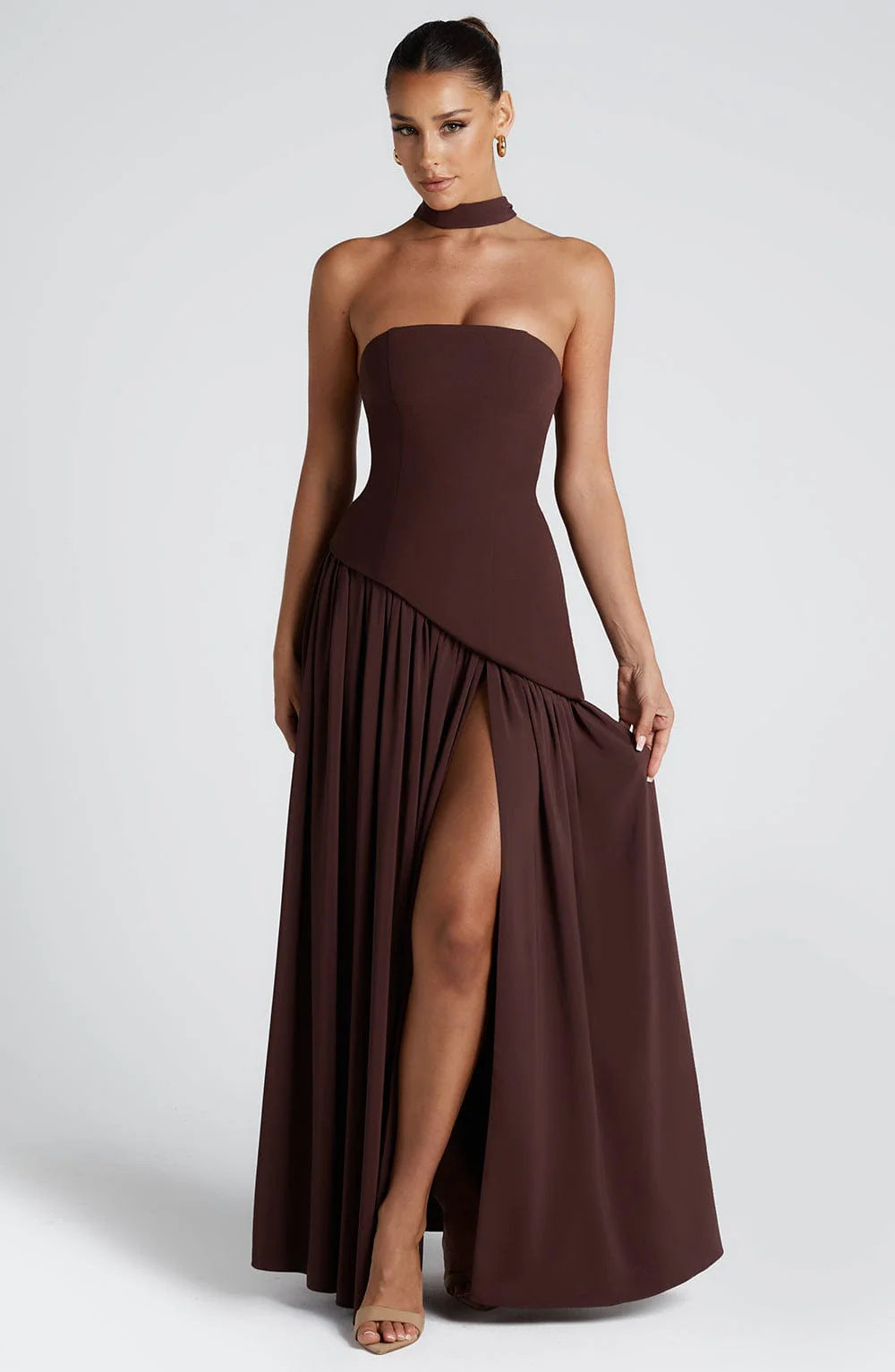 Marguerite | Women's Strapless High-Slit Cocktail Dress
