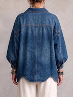 Morgan | Women's Oversized Denim Button-Front Jacket