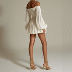 Matilde | Women's Off-Shoulder Ruched Puff Sleeve Mini Dress