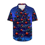 Frits | Men's Short Sleeve Christmas Blouse with Tree Print