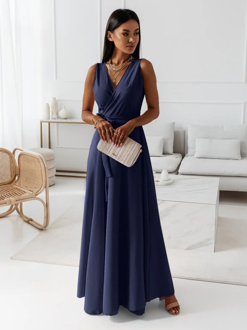 Hailey | Women's Wrap Maxi Dress Sleeveless V-Neck