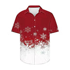 Frits | Men's Short Sleeve Christmas Blouse with Tree Print