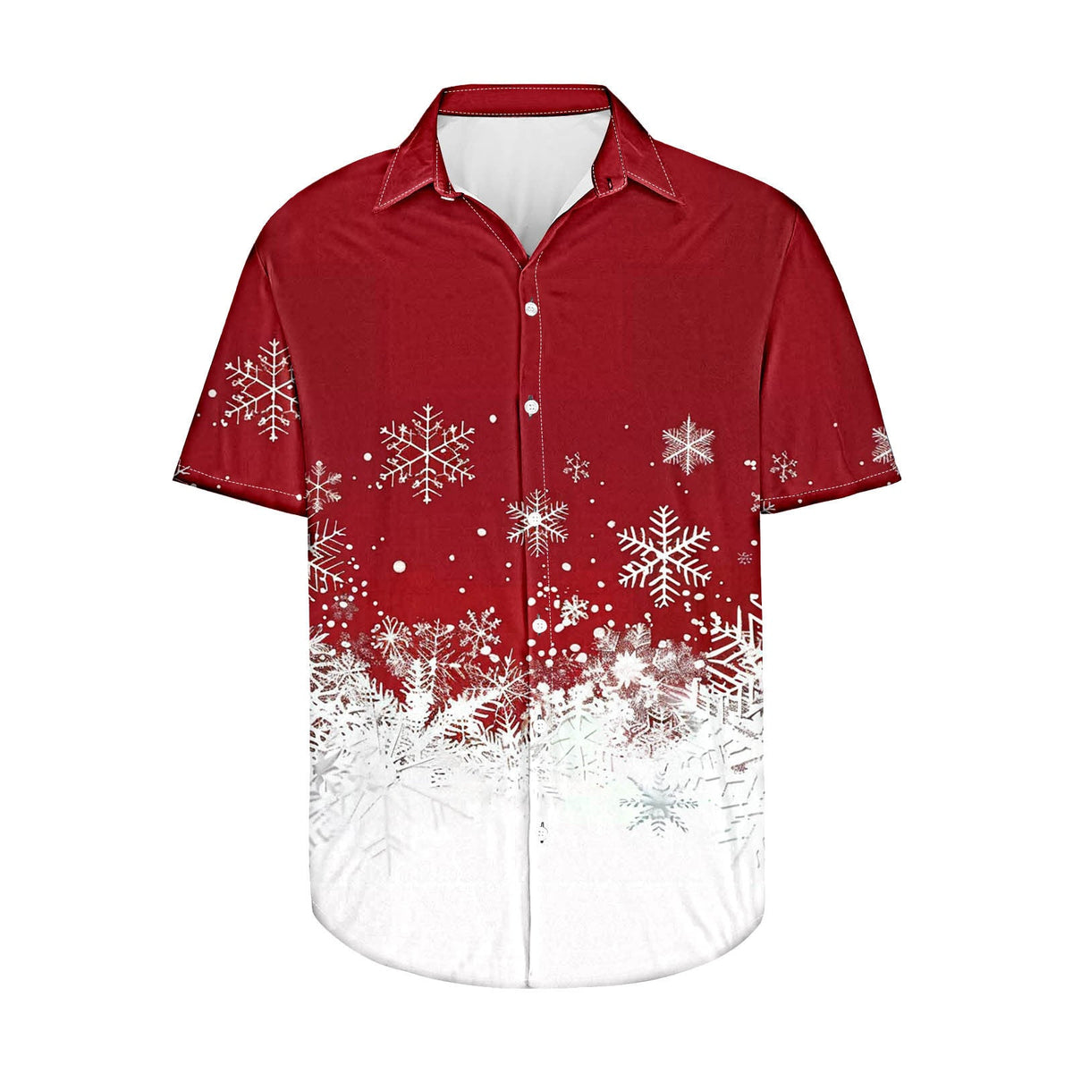 Frits | Men's Short Sleeve Christmas Blouse with Tree Print