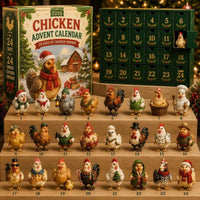24-Day Chicken Figurine Advent Calendar Christmas Gift