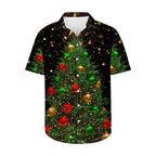 Frits | Men's Short Sleeve Christmas Blouse with Tree Print