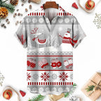 Raymond | Men's Snowman Print Short Sleeve Christmas Blouse