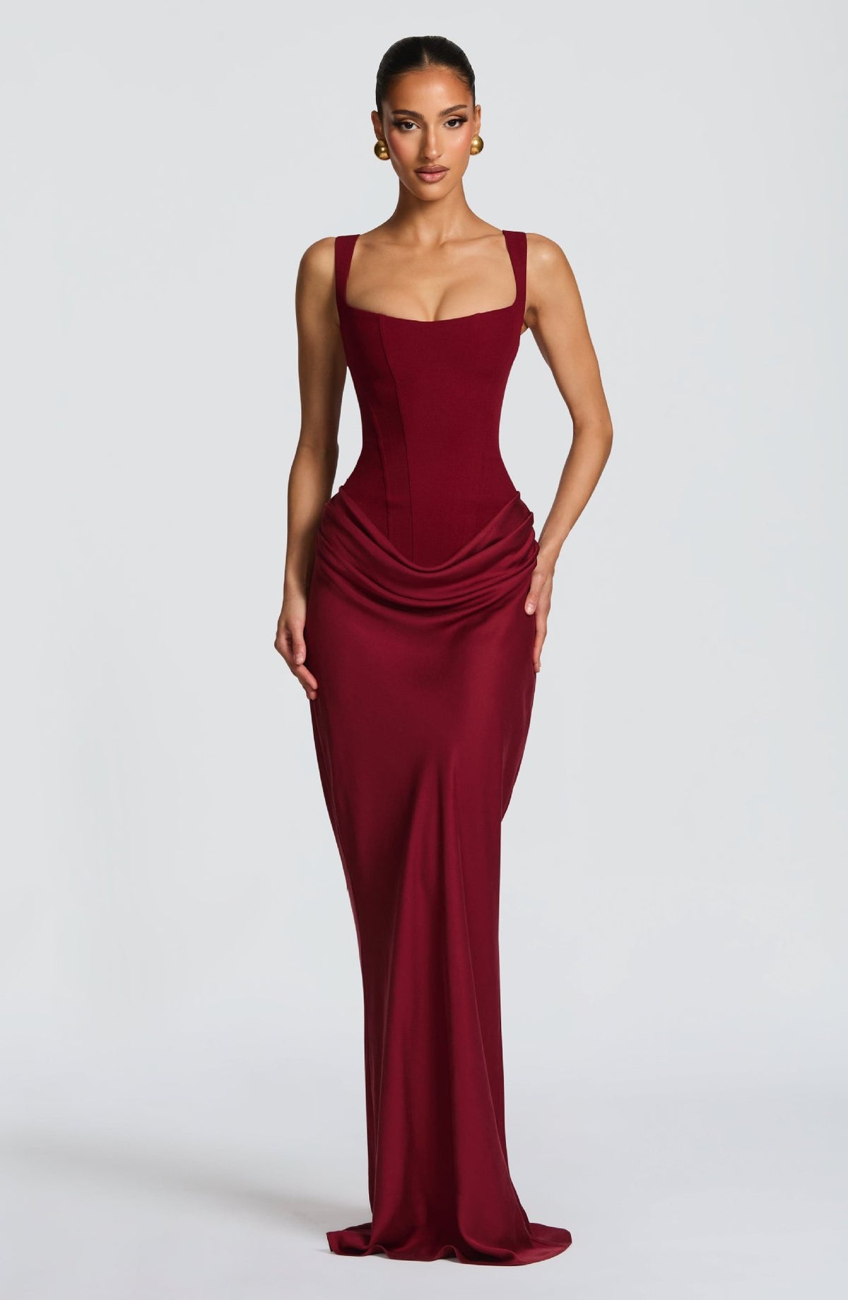 Annelore | Women's Square-Neck Draped Mini Dress
