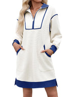 Berglind | Women's Colour-Block Half-Zip Mini Dress