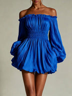 Matilde | Women's Off-Shoulder Ruched Puff Sleeve Mini Dress