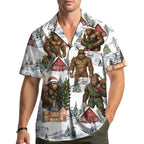 Corentin | Men's Gingerbread Print Short Sleeve Christmas Blouse