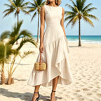 Milena | Women's Asymmetric Ruffle-Hem Maxi Dress